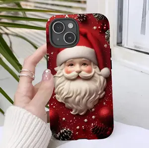 Vibrant Red Santa Claus Design Phone Case for iPhone 11 12 13 14 15 16 17 Pro		