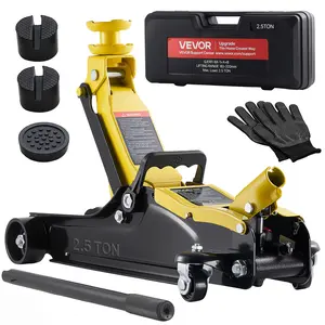 【Spotlight Day】VEVOR Low Profile Floor Jack, 2.5 Ton (5512 lbs) Capacity, Steel Racing Floor Jack with Single Piston Quick Lift Pump & SUV Adapters, Hydraulic Trolley Car Lift for Sedans, Lifting Range 3.3"-13.8"