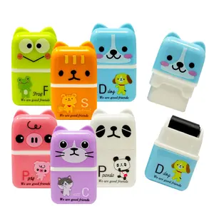 Wrapables Cute Animal Erasers with Clean Up Roller and Cover (Set of 6)