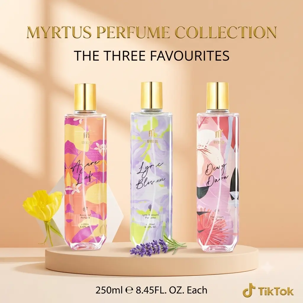 Myrtus Women's Eau de Toilette Spray - 8.45 fl.oz Long-Lasting Gourmand Oriental Fragrance with Floral, Amber & Fruit Notes, Chic Casual Perfume Body Mist for Women sohochic