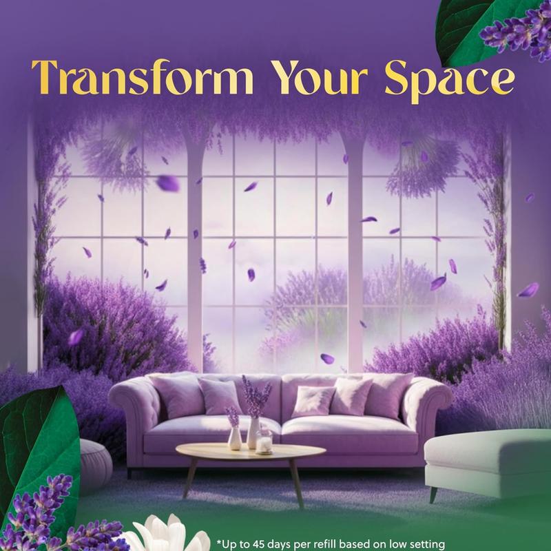 Essential Mist Starter Kit, Diffuser + 1 Refill, Lavender and Almond Blossom, Air Freshener, Essential Oils