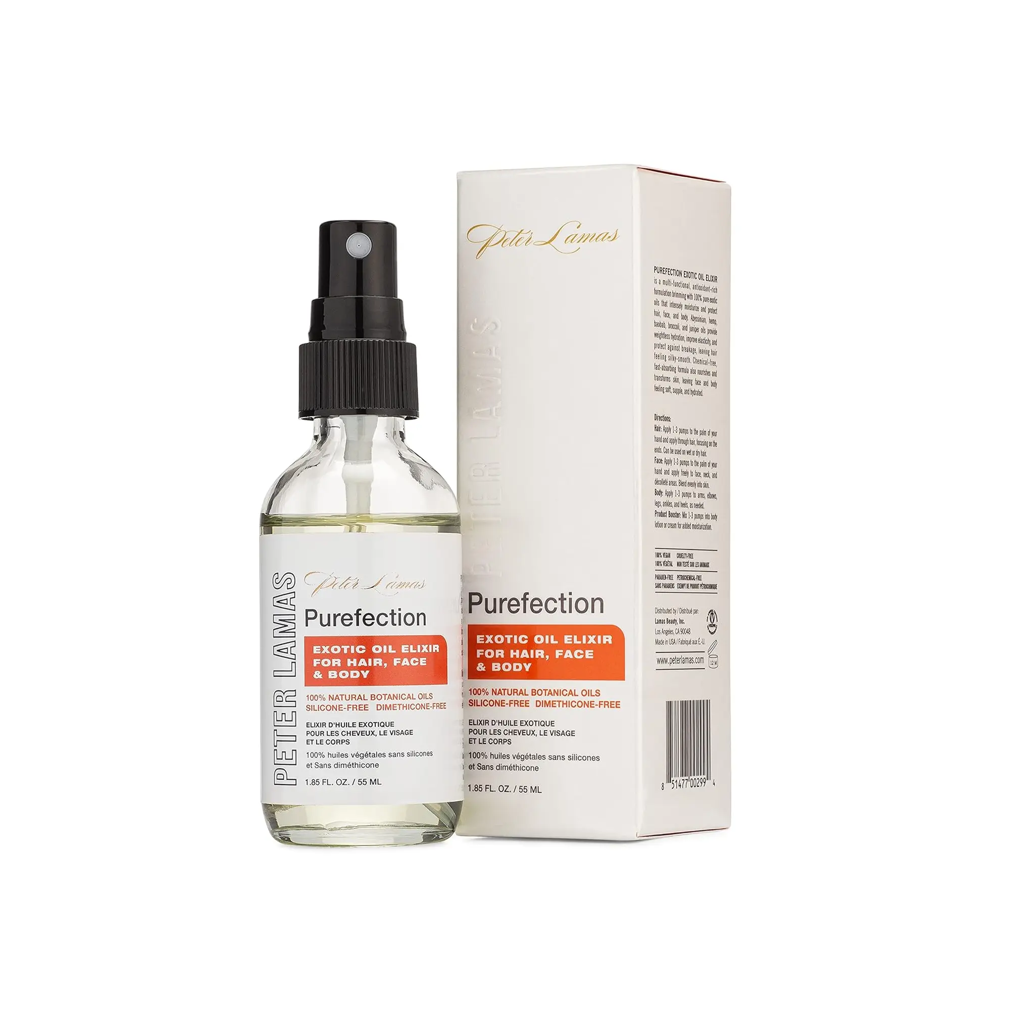 Peter Lamas Beauty Purefection Exotic Oil Elixir - Multi-functional Botanical Blend for Hair, Face & Body, Provides Hydration, Frizz Control & Shine, Shiny Hair, Glossy Hair