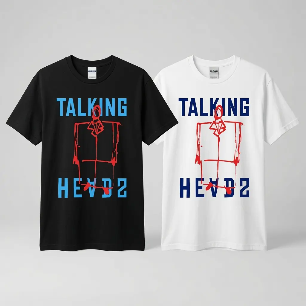 David Byrne Suit T-Shirt, Retro 80s Music Band Graphic Tee for Talking Heads