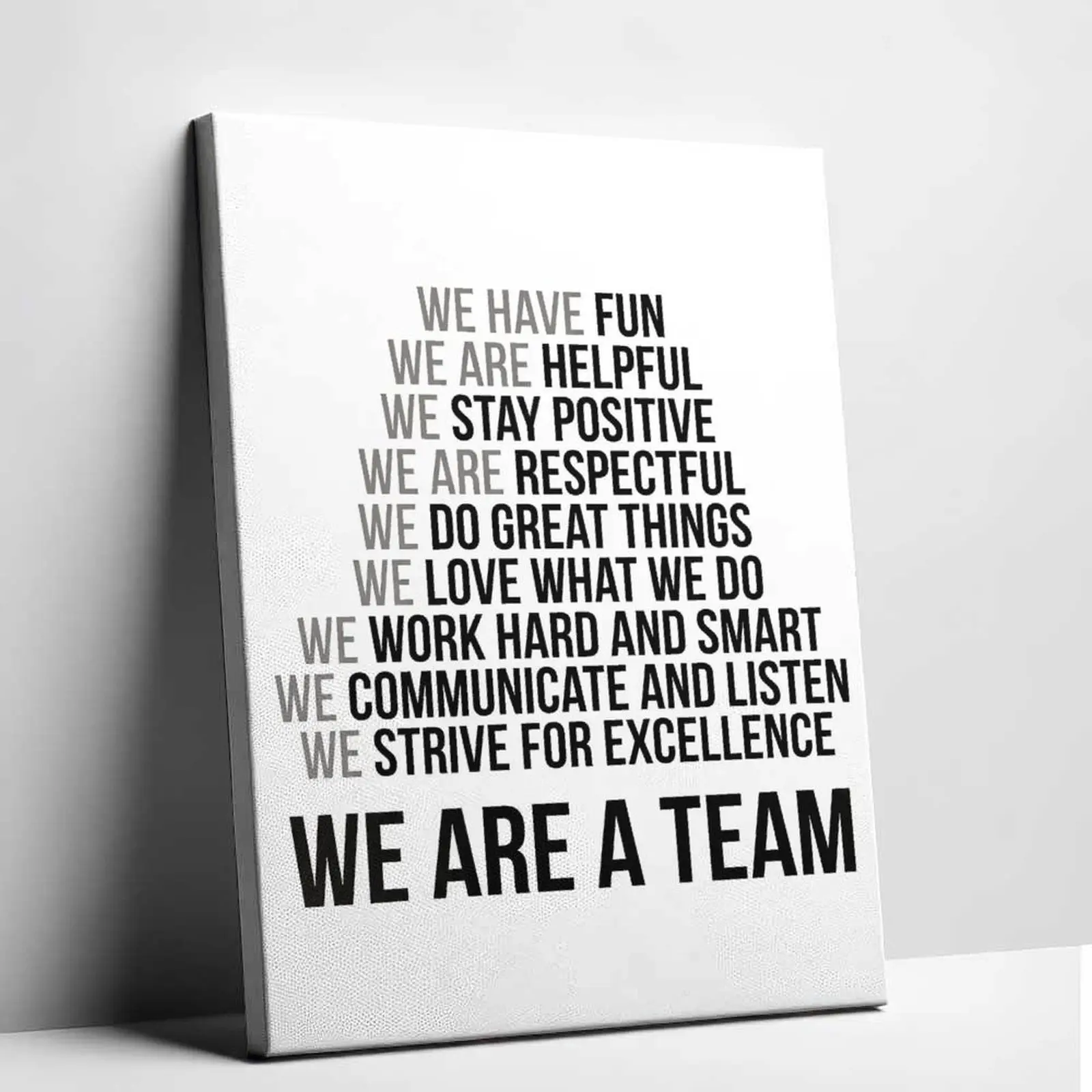 Unframed Canvas Graphic Print - Positive Team Culture Wall Decor, Modern Entrepreneur Workspace Aesthetic, Coworker Gift for Home Decor