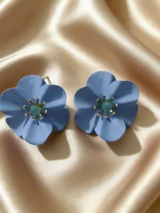 Mist Blue 3D Flower Earrings, Trendy Jewelry, Soft Fresh Style, Spring Summer Atmosphere, Commuter Chic Design, Perfect for Daily Wear