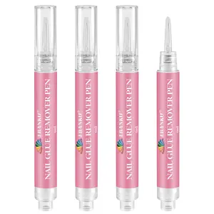 EBANKU 4 Pcs Nail Glue Remover Pen, Click&Remove Pen Design 10s Quick Remove for Nail Tips Fake Nails Solid Glue Gel