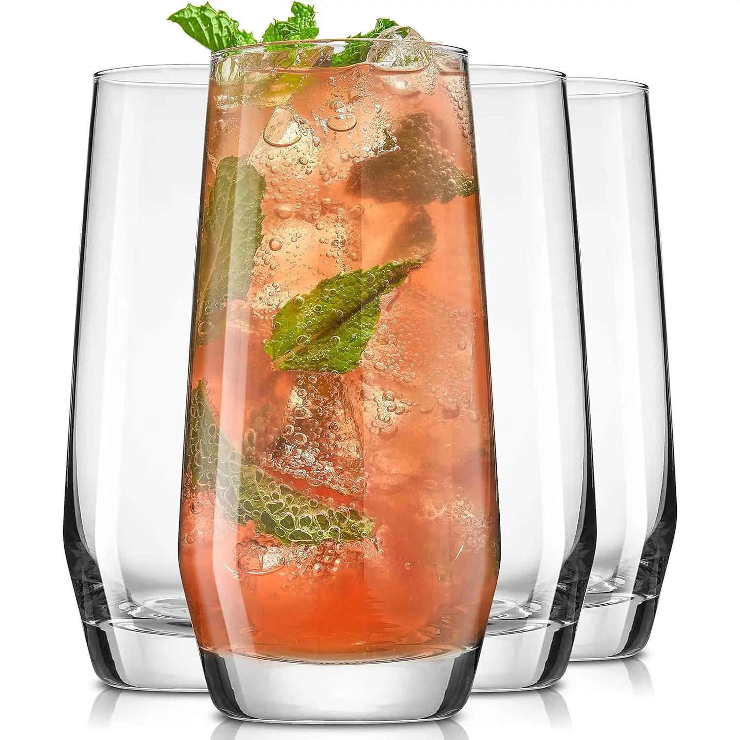 18.5 Oz Highball Glasses, 4 count Tall Glass Sets  Crystal Glass Drinking Glasses. Water Glasses, Mojito Glass Cups