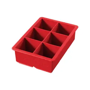 Tovolo 6504930 King Cube Ice Tray Silicone Candy Apple Red - pack of 6