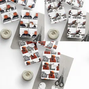 Frank Reynolds Funny Meme Wrapping Paper Christmas 2025, Chaotic Comedy Parody Gift Wrap, Retro TV Humor Print, Festive Gag Gift Packaging Sheets