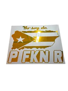 Puerto Rico Car Sticker - Black and White Design Featuring the Star and Flag Motif Vehicle Exterior Decoration