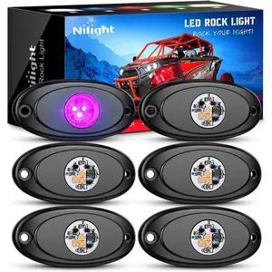 Nilight LED Rock Light 6PCS Pink Purple Underglow Wheel Well Fender Pods Waterproof Exterior Underbody Roof Rack Side Lamps for 12V 24V Car Truck Pickups ATV UTV SUV Motorcycle Boat