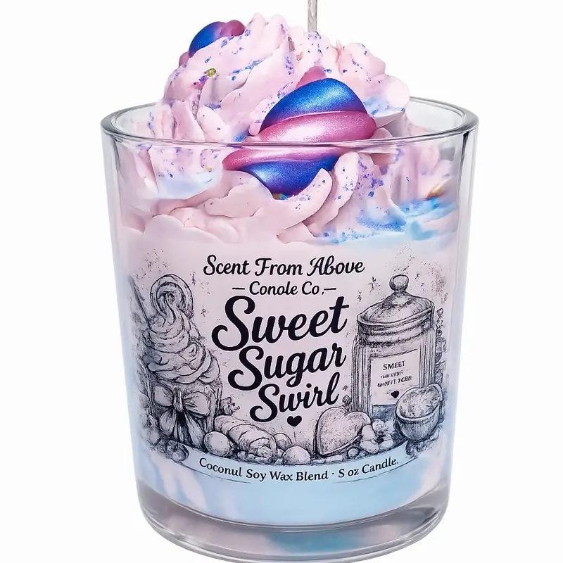 Sweet Sugar Swirl Cotton Candy Scented Snack-Inspired Candle