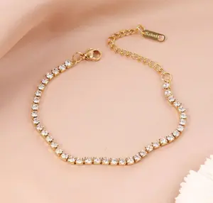 Icy Gold Tennis Bracelet