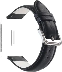 18mm 20mm 22mm  Leather Watch Band, Extra Soft Watch Strap for Men Women