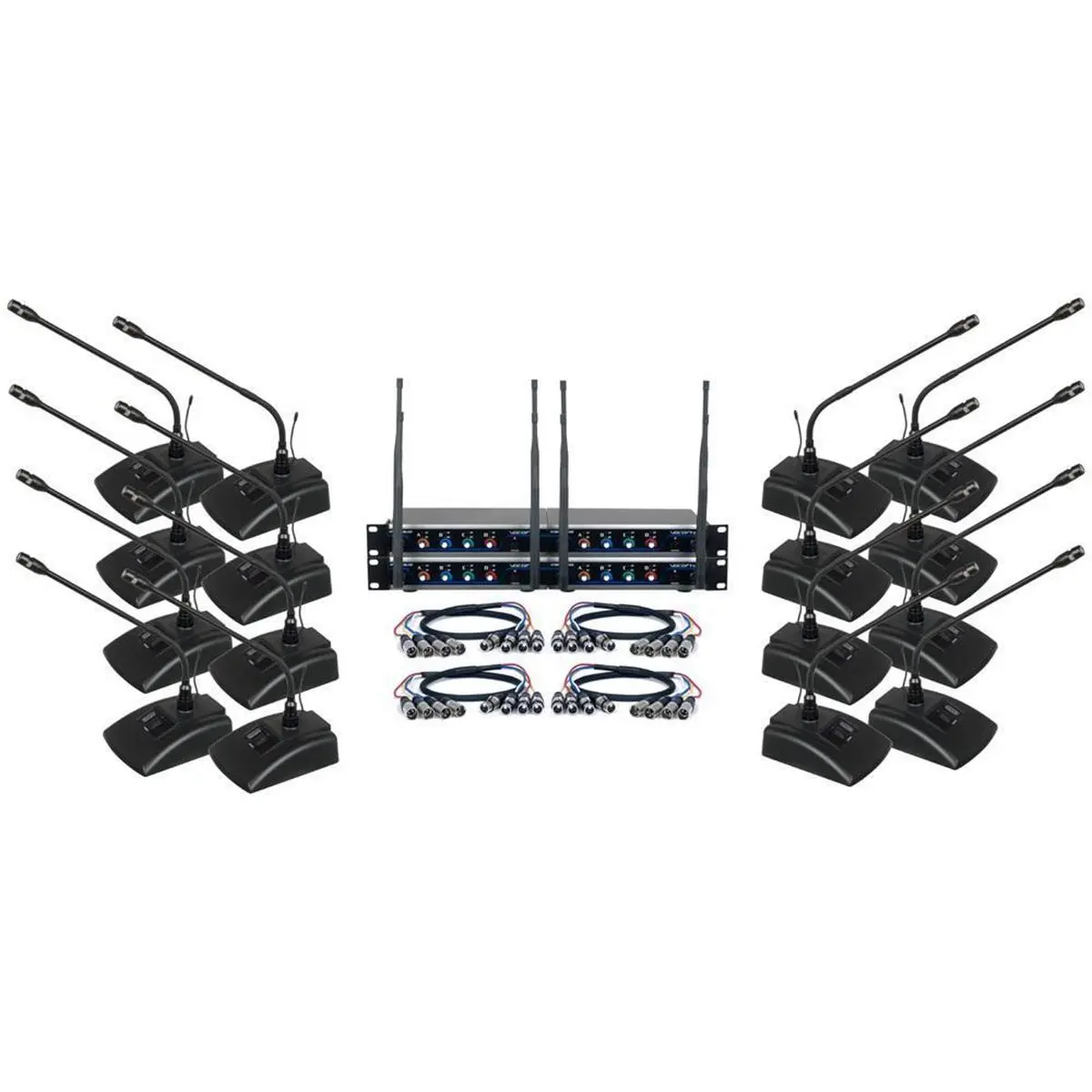 212 MAIN UHF Digital Wireless Conference System - Audio Equipment with 16 Mics, Channel ID Function, XLR Output Port, Sixteen Mics