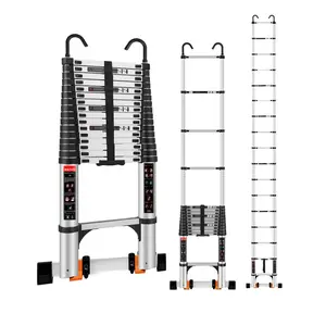 Telescopic Ladder, 20.34FT Aluminum Telescoping Ladder with Stable Hook and Non-Slip Feet,Portable ladder,Household and Outdoor Working 330lb Capacity