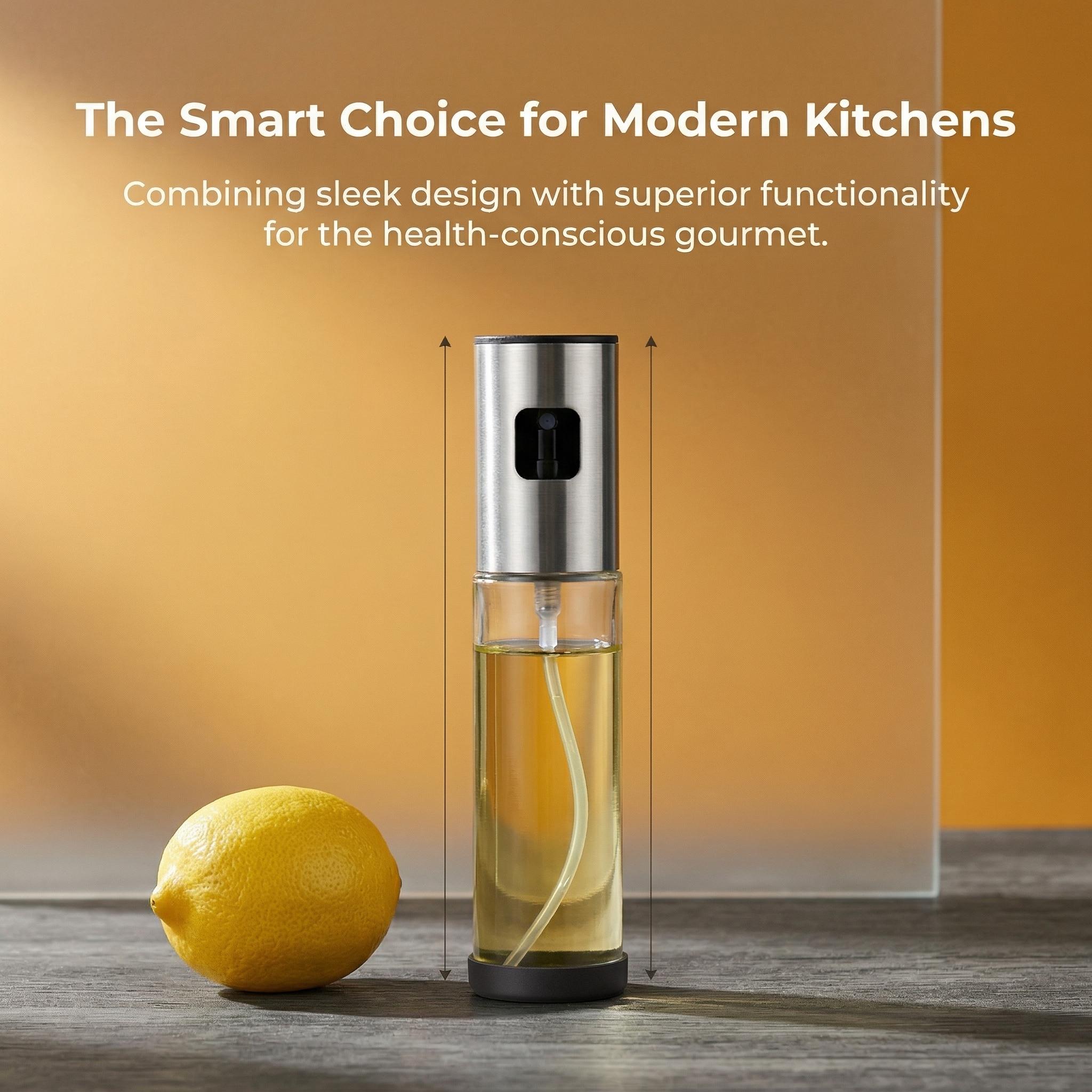 100ml Clear Olive Oil Spray Bottle, Oil Dispenser With Funnel, Kitchen Oil Sprayer For Cooking Baking Grilling Utensils-MM