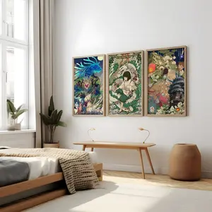 Studio Ghibli Poster 3 Pack, Ghibli Wall Art Deco, Miyazaki Wall Art, Ghibli Characters Print
