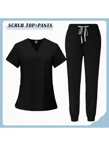 Men's Veterinary Workwear Set Elastic Frosted Suit Suitable for Veterinarians and Salon Staff's Hand Brushing Workwear Set