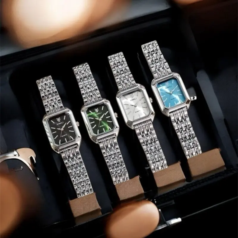 2 pcs Casual Buckle Quartz Women's Watches with Elegant Stainless Steel Band and Durable Quartz Movement