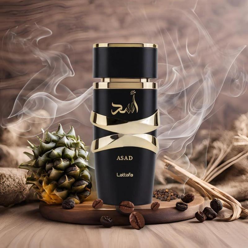 Lattafa Asad Eau de Parfum Spray 3.4 Ounce - Unisex Vanilla Fragrance with Black Pepper & Pineapple Top Notes