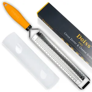 PRO Lemon Zester & Heavy Duty Cheese Grater & Vegetable Grater — Parmesan Cheese Lemon, Garlic, Nutmeg, Chocolate, Fruits, Vegetables, Ginger Grater - Cheese Shredder & Stainless Steel Grater