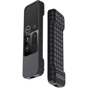 T Tersely Protective Case for Apple TV 4K / 4th Gen Remote - Light Weight [Anti Slip] Shockproof Silicone Full Body Cover for Apple TV4 4K Siri Remote Controller (Black)