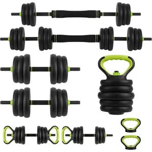 Adjustable Dumbbell Set 44Lbs 4-In-1 Dumbbell, Dumbbells and Barbell Exercise Fitness, Multi-Function Strength Training Weights Home Gym Equipment for Bench Press Squats and Push-Up Handles