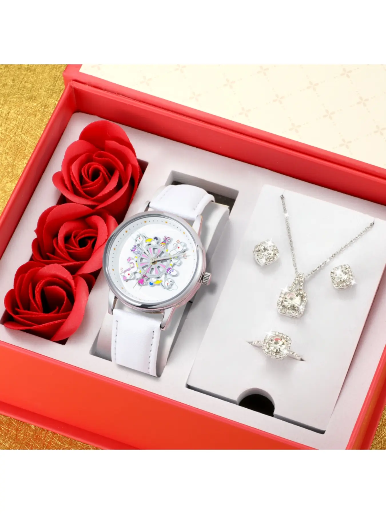 Skmei Sweet Girl Quartz Watch, Cartoon Pattern, Leather Strap, Analog Display, Buckle Closure, All Seasons, Includes Original Box