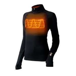 Women's Slim Fitted Long Sleeve Turtleneck FlexCore Thermal Heated Base Layer Shirt - Lightweight Fabric, Dual Control, Essential for Warmer Wear