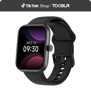 TOOBUR 1.91" HD Screen Smart Watch for Women, Alexa Built-in, Answer/Make Calls, Fitness Watch, IP68 Waterproof, 100 Sports, Heart Rate Monitor, Sleep Tracker, Smartwatch Compatible Android iOS,Black