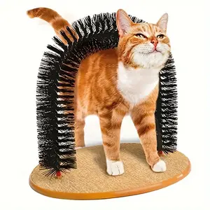 Cat Grooming Brush & Scratch Toy Set, Self-Care Arch Design, Massage & Comb Pet Care Essentials, Enhance Your Cat’s Grooming Routine, Grooming Accessories