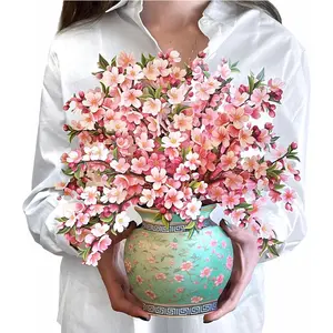 Pop Up Cards, Japanese Cherry Blossoms, 12 Inch Life Sized Forever Flower Bouquet 3D Popup Greeting Card, Birthday Cards, Thank You Card, Blank Notecard & Envelope