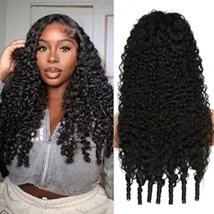 Bling Hair 13x6 Lace Front Wigs Human Hair Burmese Curly Wig for Black Women 180 Density Water Wave Pre Plucked Transparent Lace Frontal 100% Human Hair Wigs with Spiral End Natural Color 16-28inch