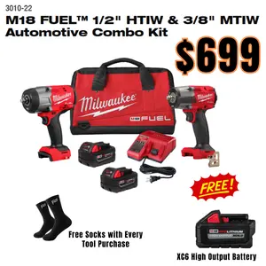 Milwaukee M18 FUEL™ 1/2" HTIW & 3/8" MTIW Automotive Combo Kit