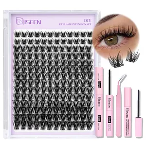 Lash Clsusters Kit Wispy Eyelash Clusters Kit Cluster 10-18mm Natural Eyelash Extension Kit 168pcs Thin Band Individual Lashes Kit includes lash tools with Bond & Seal & Glue Remover & Tweezer DIY Eyelash Extensions at Home Cosmetic DIY Eyelashes Kit