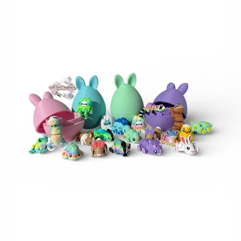 Easter Bunny Surprise Egg with 7 Tiny Critters Figurines. Perfect for Easter basket’s.