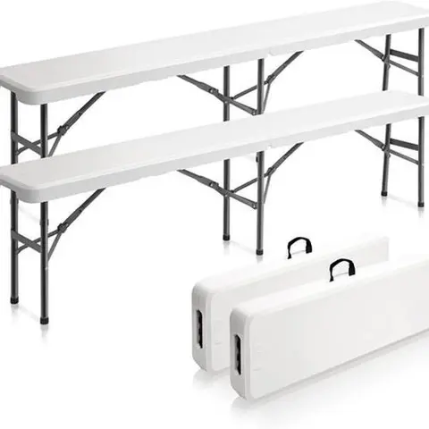 Karlhome 6-foot Foldable Plastic Bench - Outdoor Patio Furniture, Space-Saving, Waterproof, Eco-Friendly Acid-Resistant Durable Alloy Steel Portable Seat, 31.75 lb, 35.83x11.02x3.78 in, 1-Pack & 2-Pack Options