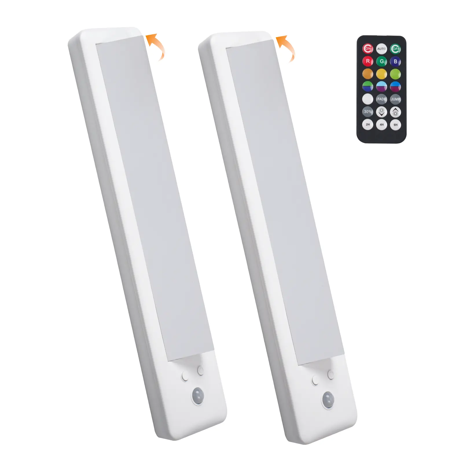 JackonLux 120° rotatable rechargeable RGB cabinet lamp, with remote control, magnetic LED mini lights, wireless embedded lighting, suitable for kitchens, dressing tables, art studios, wardrobes