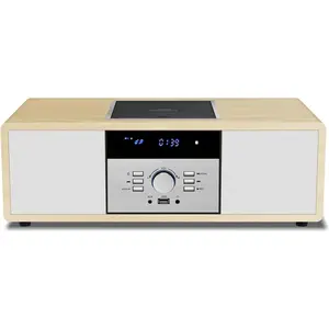 Stereo System for  with CD Player,  Wooden Hi-Fi  System with , FM Radio, AUX & USB Input, Remote Control, Compact Radio & Stereo