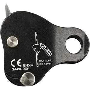 Climbing Rope Grab, High Strength Self Locking Safety Protective, Climbing Ascender Fall Protection Belay Device Climbing Rope Grip Clamp for Rock Climbing Mountaineering(Black)