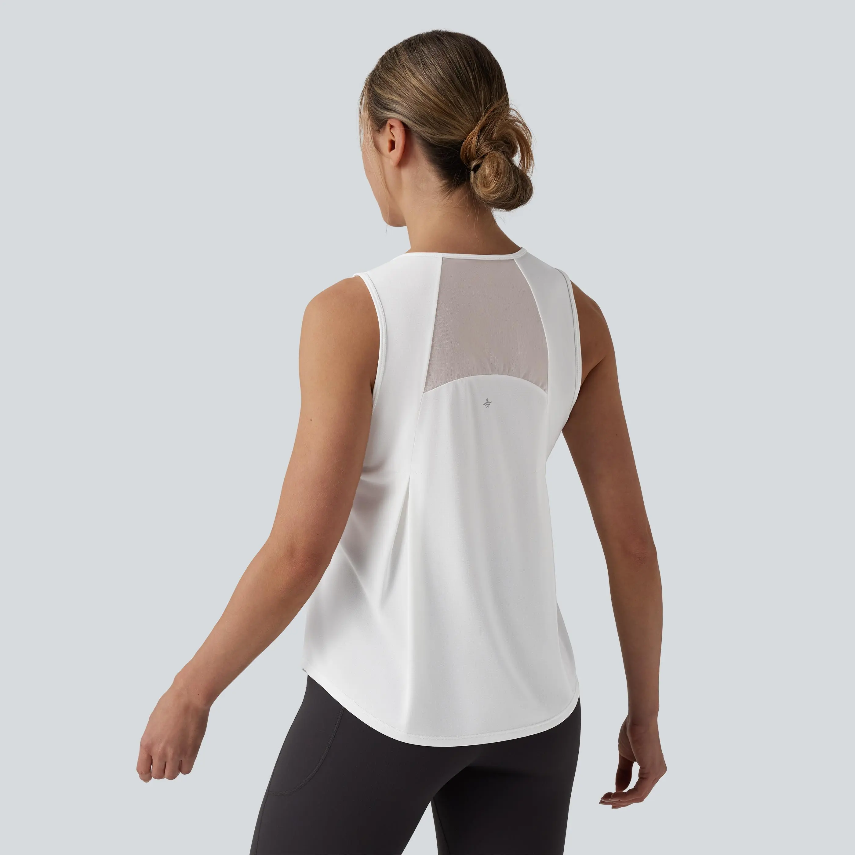 Halara Contrast Mesh Curved Hem Running Tank Top