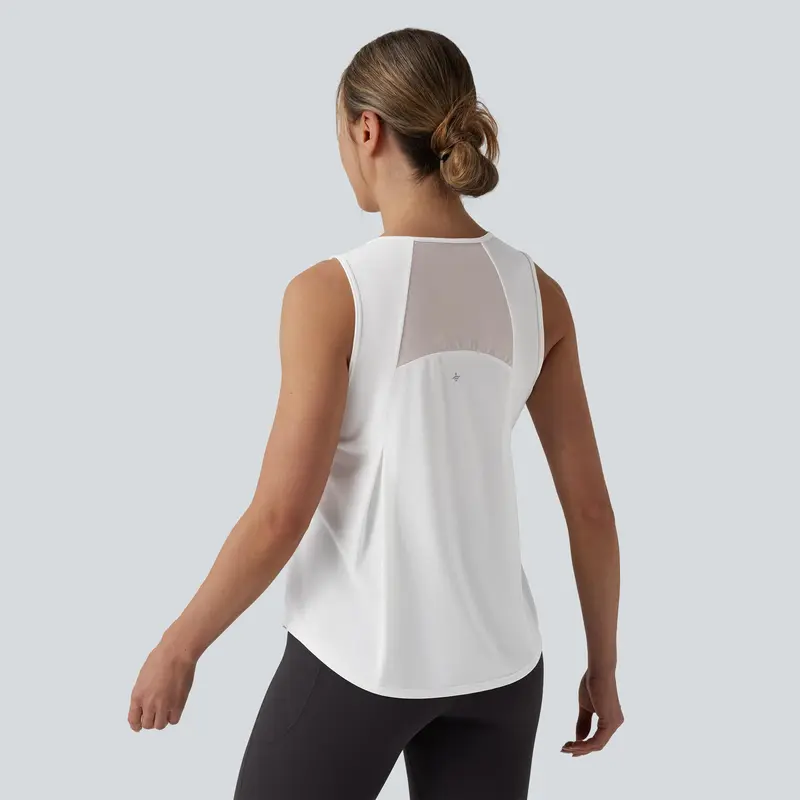 Halara Contrast Mesh Curved Hem Running Tank Top