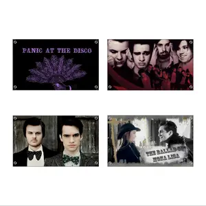 Pop Punk Panic at the Disco band Flags Flag Custom Camping Outdoor Garden room Bedroom Decor Party Backdrops Wall Art Family Gifts