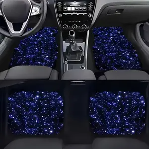 Blue Galaxy Star Pattern Car Floor Mats Set, Automotive Floor Mats, Full Coverage Interior Accessories for Front and Rear Seats, Sedan Van Suv Universal Fit, Car Interior Accessory