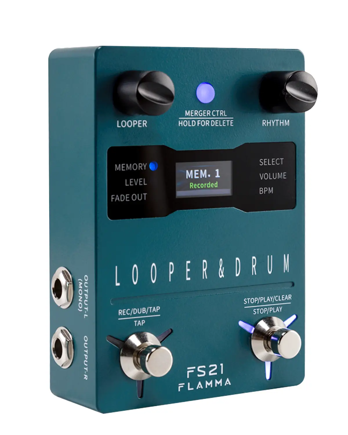 FLAMMA FS21 Stereo Guitar Looper Pedal & Drum Machine 2-in-1 for Music Production, Live Performance, Looping - 160-Minute Loop Recording, 100 Drum Grooves, 10 Metronome Settings, Software Editing Support, 40 Preset Slots