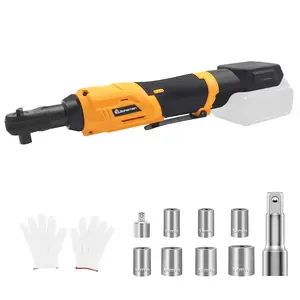 (without battery)3/8'' Cordless Ratchet Wrench Set for Dewalt 20V Battery, 60 Ft-lbs 400 RPM Variable Speed Trigger Electric Power Ratchet Wrench Replace for DCF513B Tool Kit