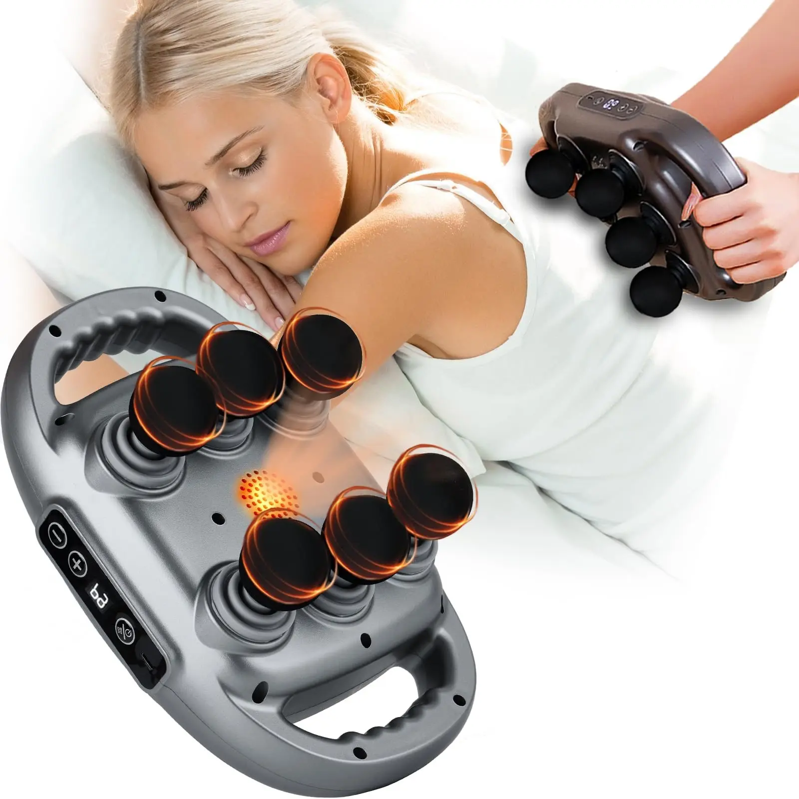 Handheld Electric Back Massage Gun - 6 Nodes, 9 Modes & 9 Intensity Levels, Deep Tissue Muscle Massager, Portable Massager for Fitness Lovers, Deep Therapy to Enhance Blood Circulation, Ideal Gift for Home Travel, Deep Tissue Muscle Massagers