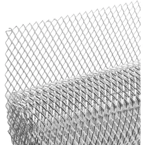 AggAuto Universal 40"x13" Car Grill Mesh - Aluminum Alloy Automotive Grille Insert Bumper Rhombic Hole 6x12mm, One of the Most Multifunctional Shape Grids Silver