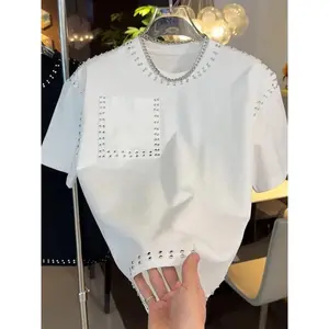 American Sle Heavy Du Casual T-irt Men's Spring Faion Loose Fit Svel Youth Leisure ort Sve Pure Color